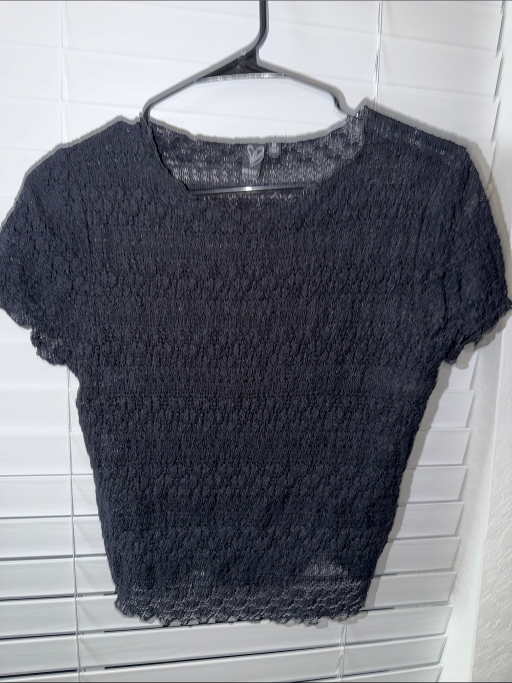 Windsor Black Lace Short-Sleeve Scoop Neck Top